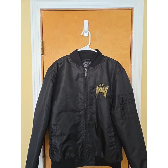 Rebel Vengeance Bomber Jacket Italian Art Angels Men’s Size Medium - Picture 4 of 7